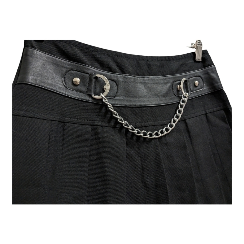 Royal bones pleated black mini skirt Gothic punk - Picture 3 of 6